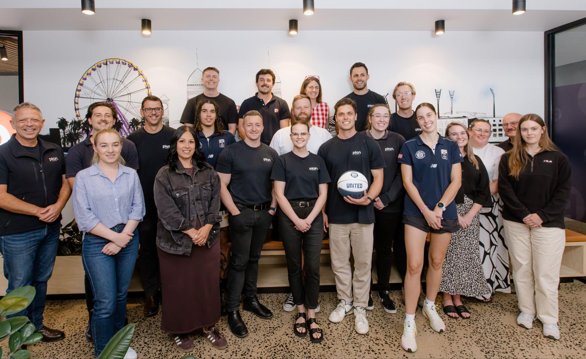 Geelong United Basketball staff and players together at a club event